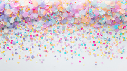 Colorful Confetti on White Background