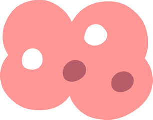 Pink cloud element, hand-drawn style