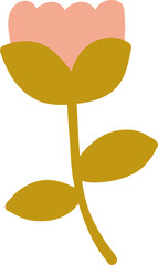Flower with leaves, cartoon style
