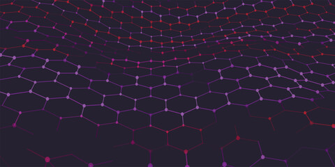 Fototapeta premium Futuristic hexagon background. Futuristic hexagonal vector illustration. Abstract technology background. Technology concept. Big data. 3d rendering.