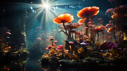 Brightness under water: Light and color create a magical effect, transforming the underwater lands