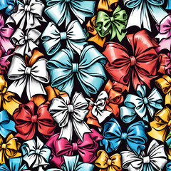 Obraz premium colorful backgrounds with butterflies, bows and fruits