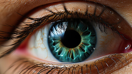 Eyes, like two oceans of warm waters, with hypnotic shades of green and blue, giving them myst