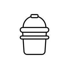 Bucket outline icons, minimalist vector illustration ,simple transparent graphic element .Isolated on white background