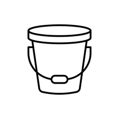 Bucket outline icons, minimalist vector illustration ,simple transparent graphic element .Isolated on white background