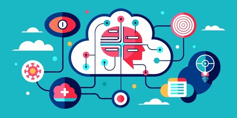 Naklejka premium neural mind map for doctor and medical science