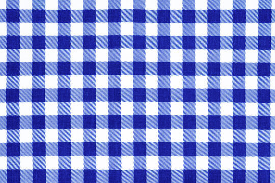 Image of a Blue checkered gingham cloth texture background.