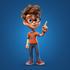 3d cartoon boy character, generative ai