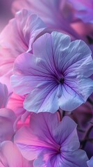 a serene slumber with the soft glow of luminescent petunia blooms, their light a soothing lullaby for the soul.