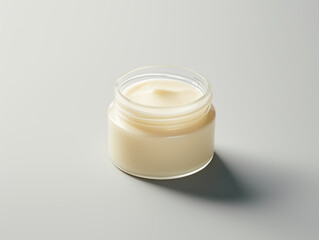 white plastic cosmetic cream jar mockup, skin care product round jar