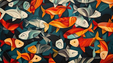 abstract background with fishes