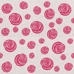 Cute pink rose flower watercolor seamless pattern.Floral minimal illustration style fabric texture background. Trendy design elements for decoration,celebration,print products.Digital hand painted.
