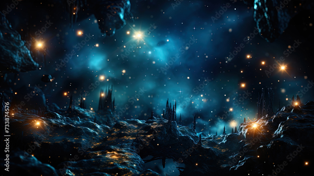 Canvas Prints the sparkling cosmos, where the stars create an impressive light kaleidoscope in endless darknes