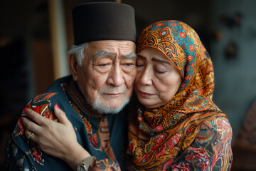 Elderly Muslim Couple's Spiritual Connection