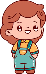 Easter children and rabbit eggs cute spring hand drawn illustration