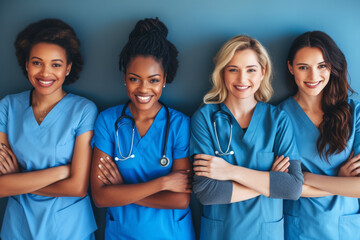 Diverse Female Medical Team Smiling.
Smiling team of female nurses.