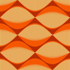 eye shape geometric seamless pattern orange red - 733879146