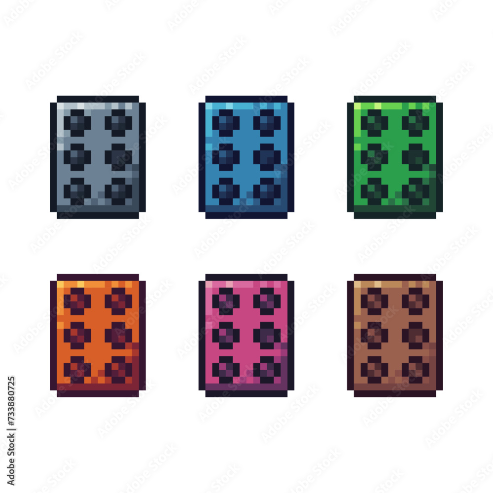 Fototapete pixel art sets icon of dice roll variation color. dice icon on pixelated style. 8bits perfect for ga