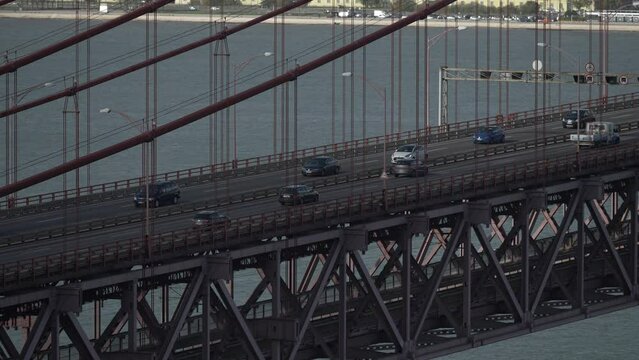 Cars Circulating On A Bridge 4k