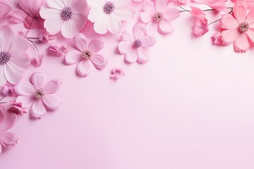 Beautiful cherry blossom background with empty space for text, pink background
