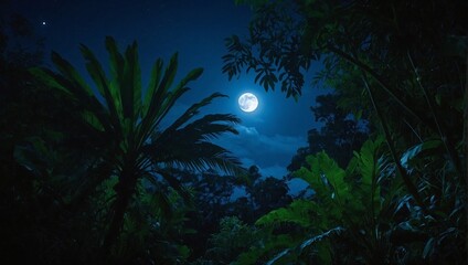 Fototapeta na wymiar night landscape with moon