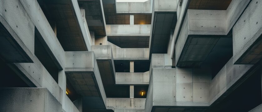 Ultrawide Brutalism Concrete Structures Architecture Photo