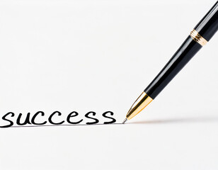 a pen writing word success on white background. - Powered by Adobe