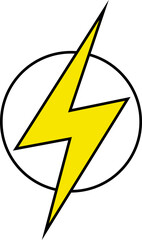 Flash lightning bolt icon. Electric power symbol. Power energy sign. High voltage warning sign, symbol. Caution electric shock. Vector illustration