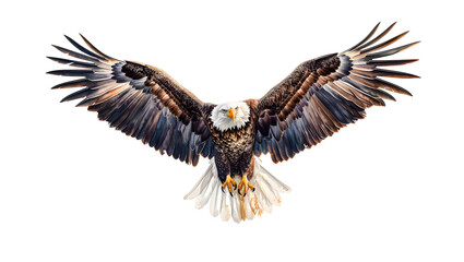 Obraz premium Flying eagle isolated on white background