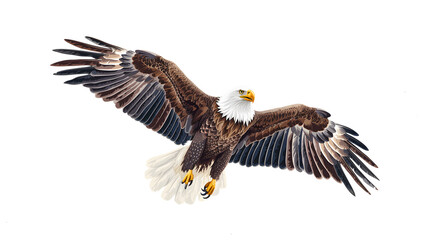 Naklejka premium Flying eagle isolated on white background