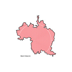 Bad Urach Map - World Map International vector template. German region silhouette vector illustration