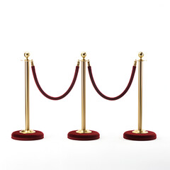 Red carpet  stanchion isolated on white background