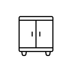 Cupboard outline icons, minimalist vector illustration ,simple transparent graphic element .Isolated on white background