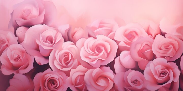 Blurred background with pink roses is very nice, for backgrounds, congratulations, invitations, words of love etc.