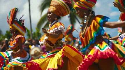 Colorful Traditional Caribbean Dance Performance