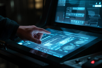 Futuristic interface with interactive touch screen technology