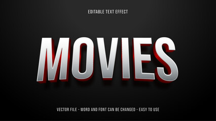 Cinematic movies editable text effect,  - obrazy, fototapety, plakaty