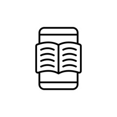 E-book outline icons, minimalist vector illustration ,simple transparent graphic element .Isolated on white background