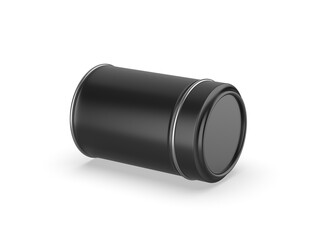 Tin food jar with lid blank template, 3d illustration.