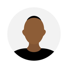 Empty face icon avatar with yarmulke. Vector illustration.
