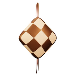 3d icon ketupat islamic ornament ramadan