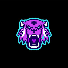 Pink tiger logo design concept