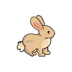 Cute rabbit colorful logo design