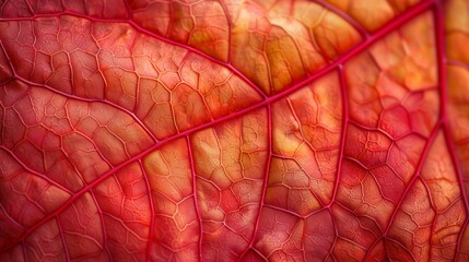 A macro texture of a leaf's vein pattern, pulsating with the life of Grow Your Own hues