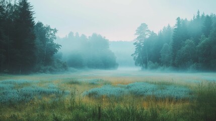 Fototapeta premium Morning meadow mist infused with Grow Your Own's color essence