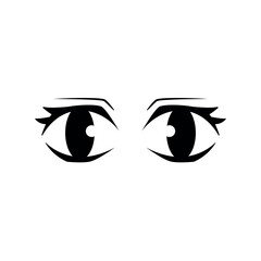 Cartoon eyes line icon. Cartoon character expressions.