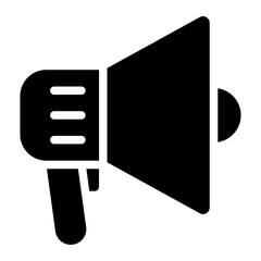 Megaphone icons set. Electric megaphone symbol with sound. Loudspeaker megaphone icon