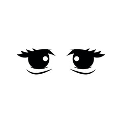 Cartoon eyes line icon. Cartoon character expressions.