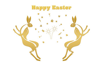 デフォルメされたウサギ　Happy Easter　クラッカー