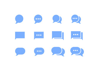 Speech bubble icon set. Message bubbles icons. Flat style. Vector icons